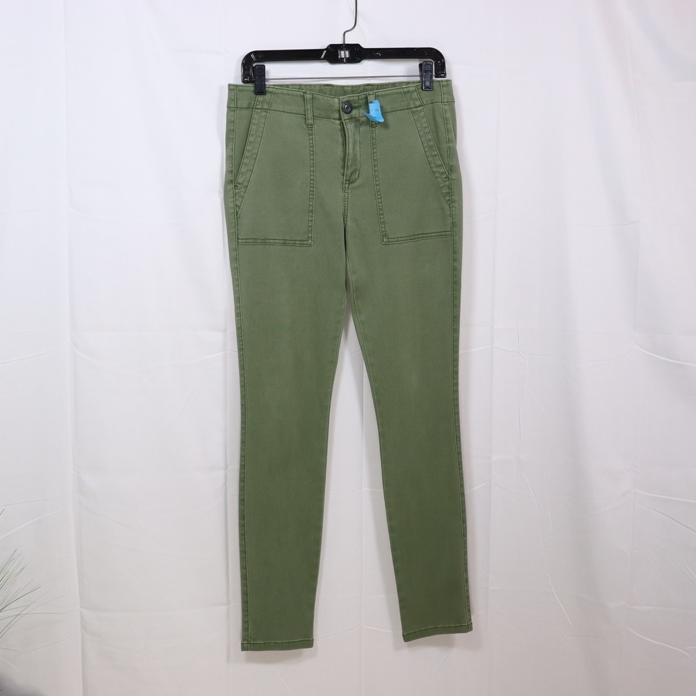 Cabi Utility Skinny Pants 8 Green Womens Cargo Style Trousers